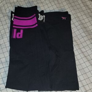 Victoria's Secret Black Leggings with Purple Detail